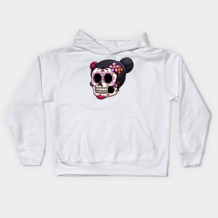 Female Dia De Los Muertos Sugar Skull Kids Hoodie